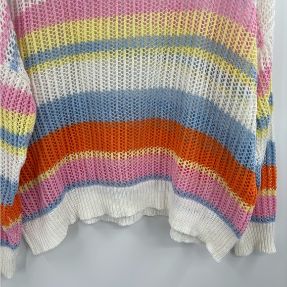 Fate VICI Collection Shades of Spring Knit Cotton Blend Striped Sweater Sz Small - Picture 8 of 15